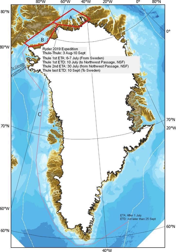 Den andra expeditionen som går under namnet Ryder 2019 som är en svensk satsning som genomförs av Svenska polarforskningssekretariatet, Stockholms universitet, University of New Hampshire, USA.