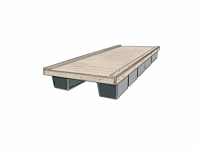Dessa tuffa krav klarar endast några få modeller av trä-betongbryggor. HD-beteckningen innebär att bryggorna är extra kraftiga och att FU-block är inlagda i bryggramen.