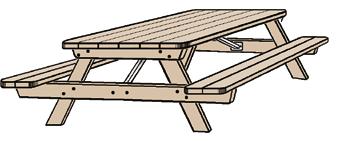Benen har extra hög vinkel i vertikal led för att uppnå högsta stabilitet mot tippning om man bara sitter på en av bänkarna.