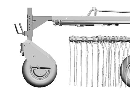 DRIFT Exempel - vänster rotor med tandemchassi: Förutsättningar: - Plant, stabilt underlag -,5 bar lufttryck i samtliga däck - Påbyggnadsmaskinen är monterad på traktorn och befinner sig i