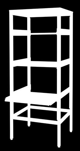 Instrumentrack Stabilt och ytbesparande Vårt praktiska rack är lämpligt för placering av instrument i laboratoriet. Det är ytbesparande att placera instrumenten på höjden i ett instrumentrack.
