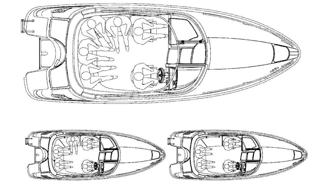 15 Yamarin 63 DC:s vattenlinjen Vattenlinjen: - akterkant 115/150 hk motor - fören 90/1000 mm 340 mm OBS! De givna matten repsresenterar antifouling-färgens övre gräns, inte den aktuella vattenlinjen.