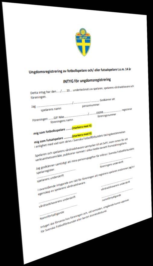 Spelarregistrering nya spelare behöver registreras i Fogis krav för att spela match behöver bara göras en gång