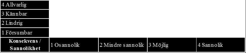 Område Kontrollmoment Risk (beskrivning) Konsekvens (beskrivning) Serviceinriktad verksamhet med hög kvalitet I varje möte ska alla välkomnas med omtanke och respekt.