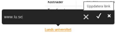 2 Kommentera uppgift: Här skrivs ev. kommentar som inte ska finnas med i rapporten/utskriften. Dela uppgift: Här kan du dela uppgiften med annan EOS-användare som då också kan skriva i uppgiften.