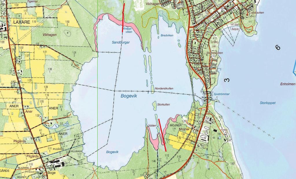 2 Uppdragsbeskrivning Syftet med denna översiktliga undersökning var att utvärdera vilka ornitologiska värden som kunde finnas inom de nedan angivna delområdena i Bogevikens södra och norra delar