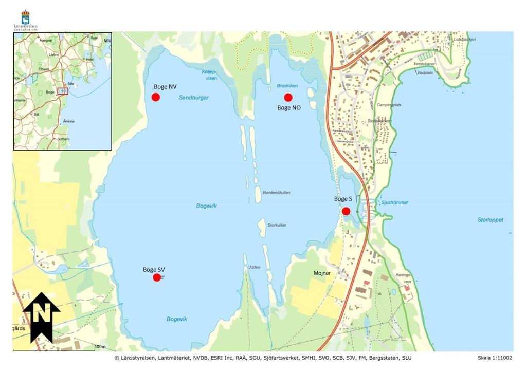 Provtagning och analys av ytsediment i Bogeviken 1. Bakgrund Bogeviken är en grund havsvik belägen på den nordöstra Gotland, söder om Slite. Viken har kontakt med havet via kanalsystemet Sju strömmar.