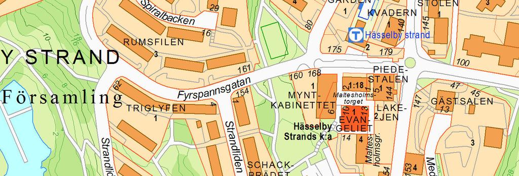 Aktuellt planområde Del av fastigheten Triglyfen