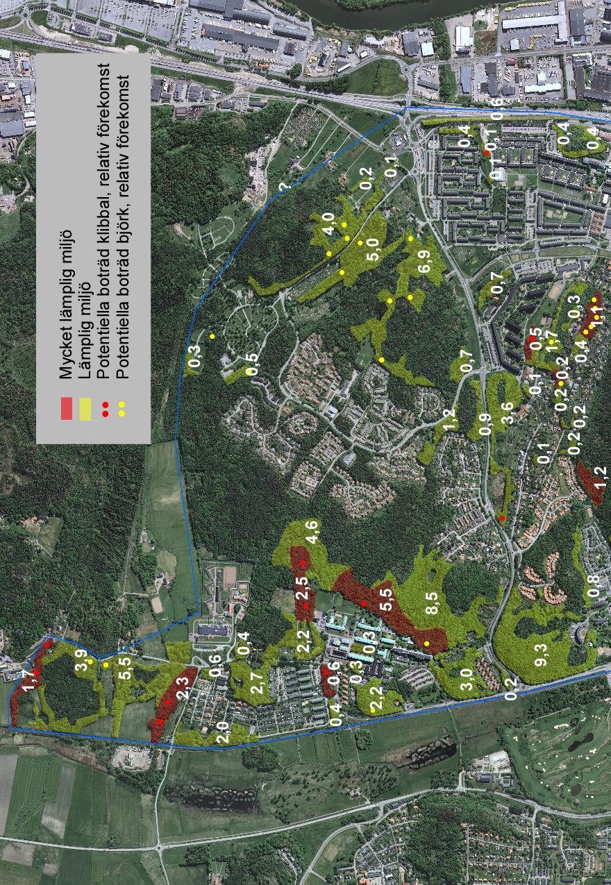 Bilaga 3 1 (2) Arealer (ha) för områdena med lämplig