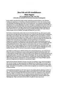 Brev från och till visselblåsaren Mats Hagner Del 3 av 8 PDF ladda ner LADDA NER LÄSA Beskrivning Författare: Mats Hagner.