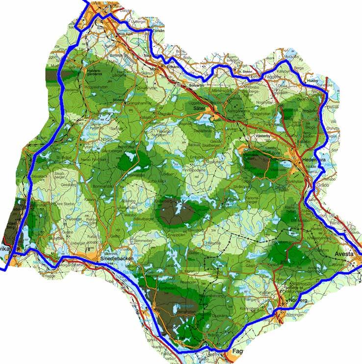 GAMLA SKADOR Ur karta Lantmäteriverket Gävle 2006. Medgivande I Figur 4b. Geografiska fördelningen av gamla skador i Norn 2006.