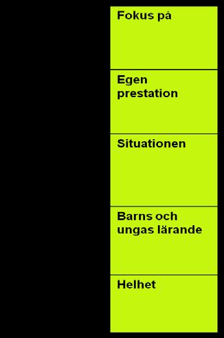 Matrisen: Progression mot en didaktisk kompetens Progression mot en didaktisk kompetens innebär förmåga att: använda didaktiskt kunnande dvs skapa processer