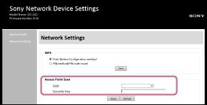 Välj [_xxxxxx] från listan över trådlösa nätverk som du kan se från datorn. 4 Visa [Sony Network Device Settings]-skärmen. 1.