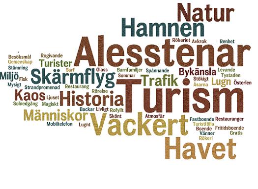 ORD OM KÅSEBERGA Ord om Kåseberga Vid den första träffen fick alla deltagare individuellt skriva ner fem ord om Kåseberga. Resultatet visas här nedan i ett så kallat ordmoln.