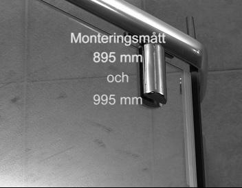 Monteringsmålene er 895 millimeter og 995 millimeter. Det fi nnes en med rette dører og en med buede dører. Monteringsmålene er 895 millimeter og 995 millimeter.