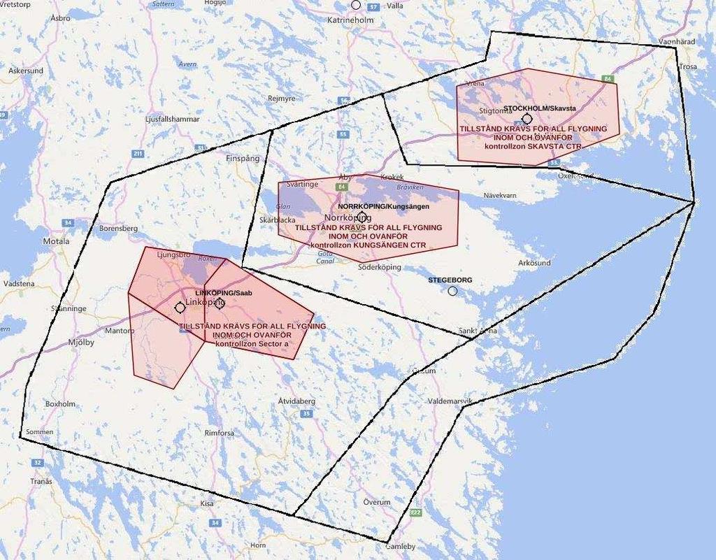 4. ÖKC TMA I detta kapitel presenteras Östgöta kontrollcentral (ÖKC) TMA med en generell beskrivning och tillhörande flygplatser.