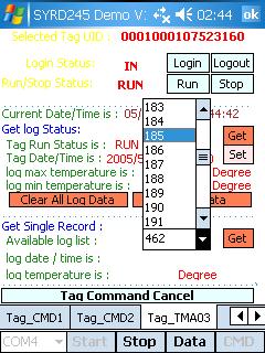 Login Status:Set Selected Tag s login to get temperature records.