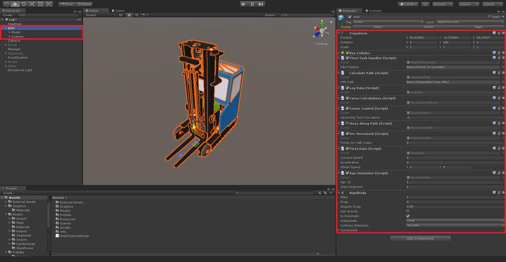 Autonom truck 4 3 Delsystem - Simuleringsmodul Simuleringsmodulen ska simulera en truck i spelmotorn Unity.