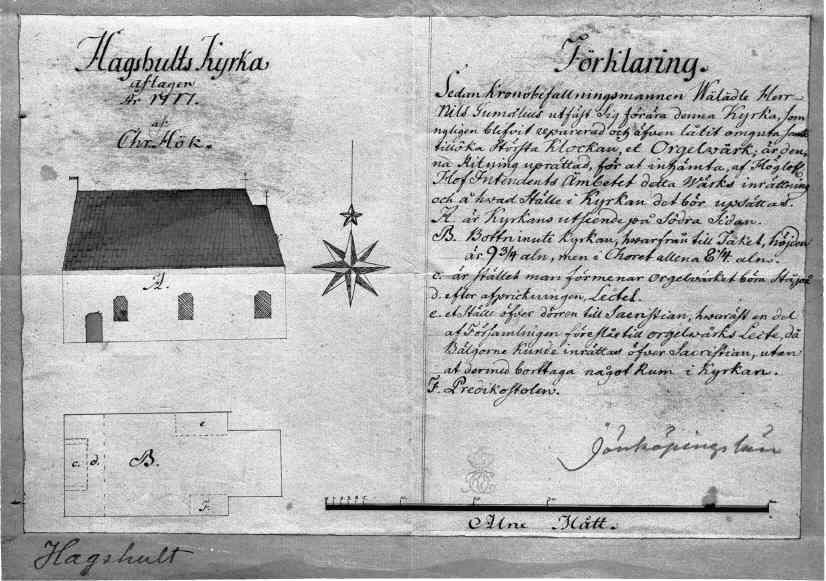 Historik Det finns litet material rörande Hagshults kyrkas äldre historia och det är inte förrän under 1700-talet som det finns mer fortlöpande källor rörande kyrkobyggnaden.