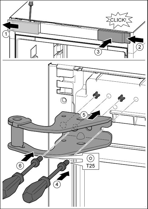 Fig. 14 (2) Fig. 13 u Lossa skyddet med hjälp av en skruvmejsel och ta ut det åt sidan. Fig. 13 (1) u Haka fast skyddet från höger på den motstående sidan, vridet 180.