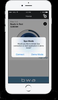 Att använda bwa-appen ar precis som att stå bredvid ditt Spa bad och trycka på knapparna på panelen.