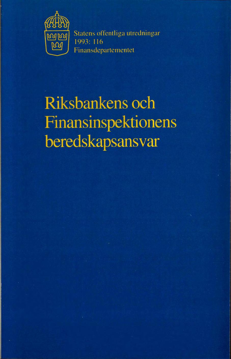 t Statens offentlga 1993: 116 Fnansdepartementet