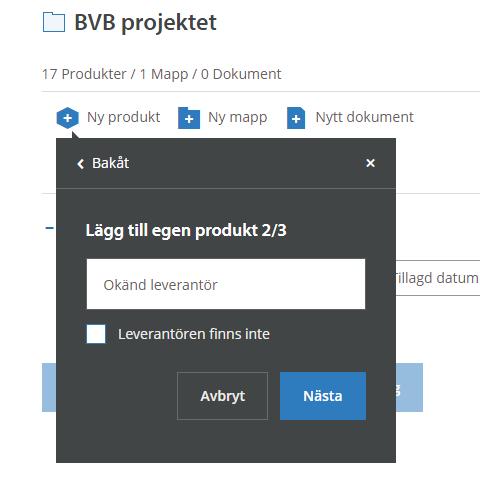 Gå vidare genom att klicka på Nästa 4. Lägg till en leverantör för produkten.