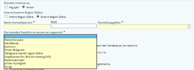 för hantering av avvikelser i systemet AvIC Gäller för: Sida 30 av 82 Vid registrering av personal/arbetsskada öppnas en fullständigt sekretesskyddad ruta som kan fyllas i.