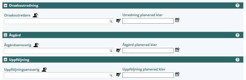 för hantering av avvikelser i systemet AvIC Gäller för: Sida 42 av 82 Person kan väljas: ur en träfflista, se kap 4.1.