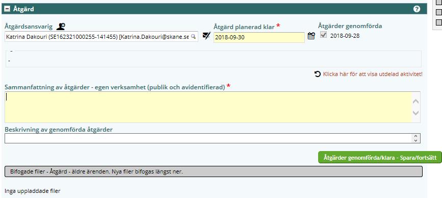 för hantering av avvikelser i systemet AvIC Gäller för: Sida 50 av 82 4.6 Åtgärdsansvarigs uppgifter Rollen som åtgärdsansvarig tillsätts av ärendeansvarig för avvikelsen.