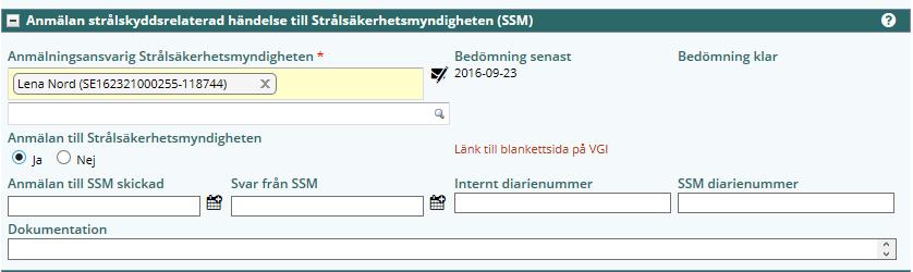 för hantering av avvikelser i systemet AvIC Gäller för: Sida 72 av 82 4.11.6 Anmälningsansvarig Strålsäkerhetsmyndighet Rollen finns i flödena Patient och Personal.