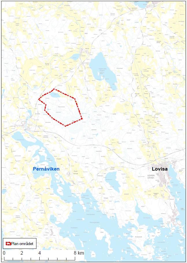 1. INLEDNING Ilmatar Loviisa Oy planerar bygga en vindkraftspark med 8 vindkraftverk nordväst om Lovisa stad.