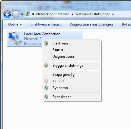 // inställningar för Windows 7 (med dynamisk IP) 6 Tryck på Start-knappen. Välj Kontrollpanelen (Control Panel). Dubbelklicka på raden Internet Protocol Version 4 (TCP/Ipv4).