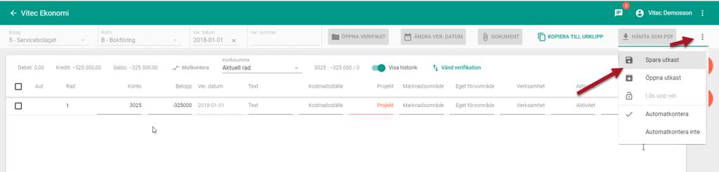 Nyhetsdokument Vitec Ekonomi Version x.67 okt 2018 Om det är din egen signatur som står på verifikatet så öppnas det direkt, utan att du får en fråga.