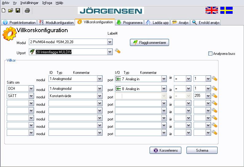 Specialflaggor V3.8 och högre (PWM-64) Flagga 28 kan användas för att multiplicera två valfria värde från CAN-bussen.