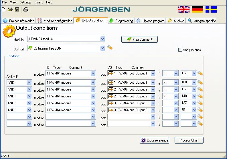 Special flags V3.5 and higher PWM module version 3.5 and higher have the possibility to several driver selections controlled by the modules internal flags 30,31,32.