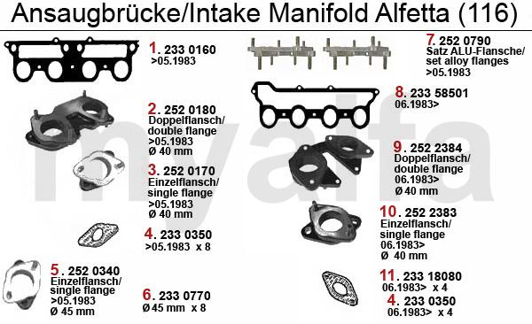 1 2330160 Dichtung Ansaugbrücke 1600-2000 Vergasermodelle ab Bj.