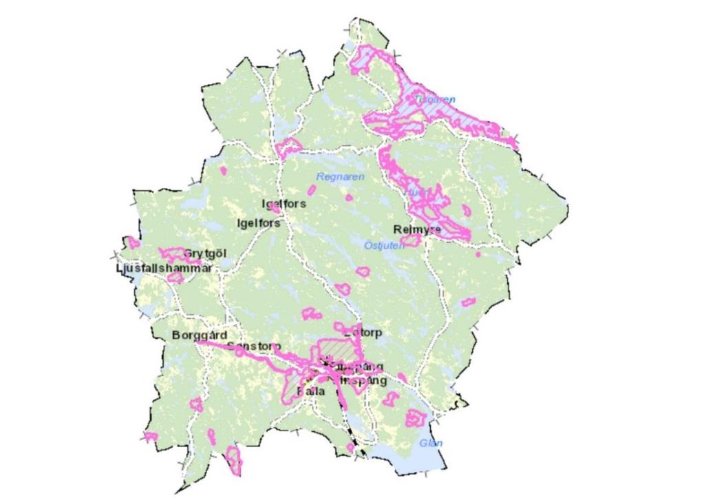 Kartläggning Vi har pekat ut ca 40 områden oberoende av markägarförhållanden Områdestyper bostadsnära rekreation tätortsnära natur/friluftsliv grönstråk stora