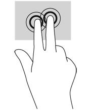 Rotera (endast vissa modeller) Med rotationsfunktionen kan du vrida objekt som exempelvis fotografier. Placera vänstra handens pekfinger i styrplattezonen och håll det stilla.