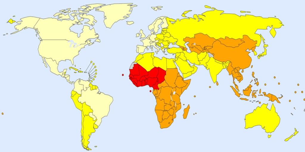 Epidemiology and public health burden 1 Worldwide 250 million chronic HBsAg carriers 2,3 686,000 deaths from HBV-related liver disease and HCC in 2013 4 HBsAg prevalence, adults (19 49 years), 2005 3