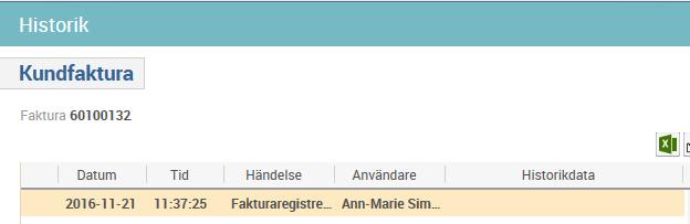 9(48) Klicka på pennan för att infoga ett meddelande internt till fakturan. Det går inte med till kunden eller huvudboken. Ikonen blir rödmarkerad då det finns något skrivet här. Bifoga dokument.