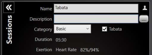 Tabata Tabata definieras i DesiQner som en separat profil för ett helt pass.