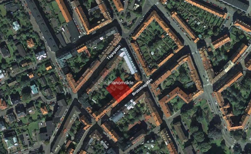 Kvarter Mercurius norra och södra som är beläget öster om planområdet, består huvudsakligen av stadsradhus.