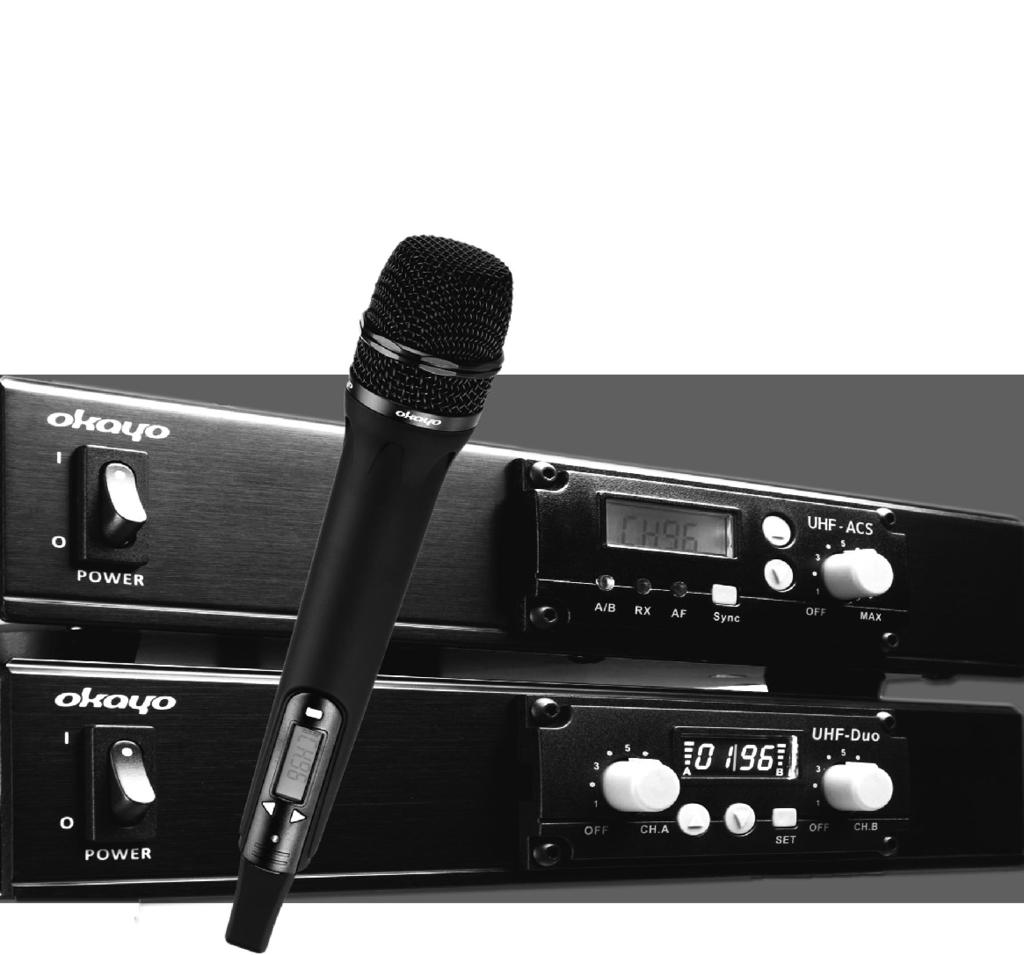 OKAYO II trådlösa mikrofonsystem EJ-701DR/702DR Plus Diversitymottagare, 16 kanaler, 863-865 MHz Installationsanvisning UHF-PLL Enkanalig mottagare