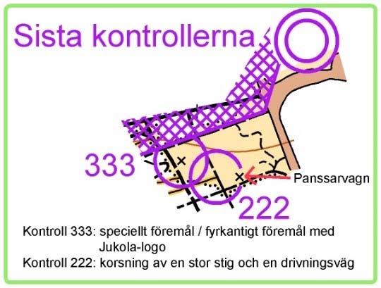 The last controls På den bifogade bilden visas de sista kontrollernas placering.