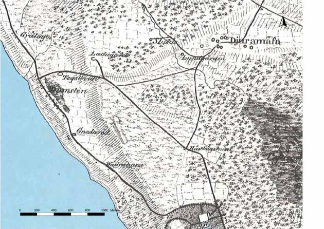 År 1802 gjordes en kartering av Kulla Gunnarstorps ängsmark och en hoveriindelning av ängarna på de hoveriskyldiga landborna (figur 7).