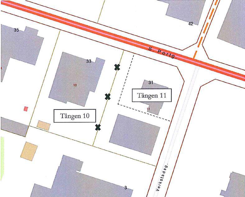 FASTIGHETSRÄTTSLIGA FRÅGOR Fastighetsbildning En avstyckning behöver göras inom Tången 11 för att överföras till Tången 10, därför behöver tomtindelningen upphävas.