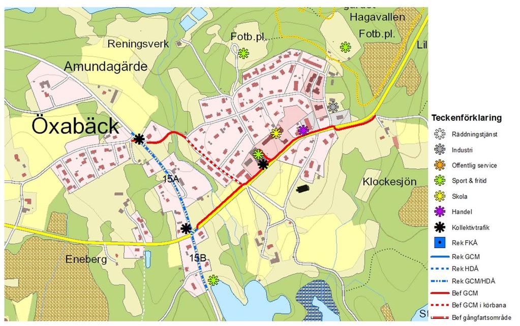 Karta över Öxabäck med