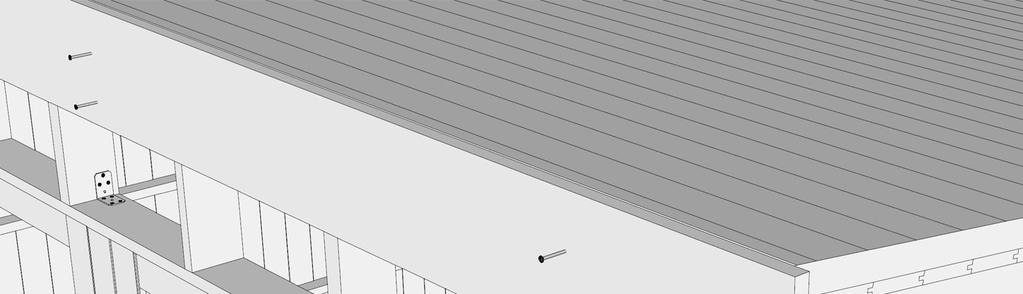 Slutligen anpassas takfotsbrädan in mellan vindskivorna. Se detaljrit- ning A04 - A05.