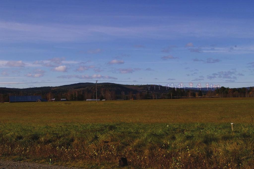 Östanbäck: Fotomontage där vindkraftverken markeras med